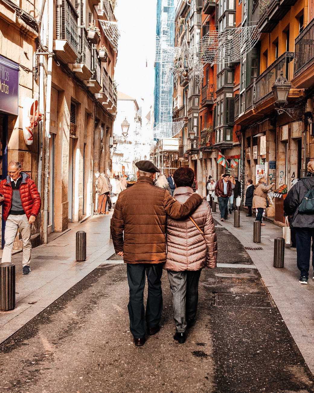couple walking on street
